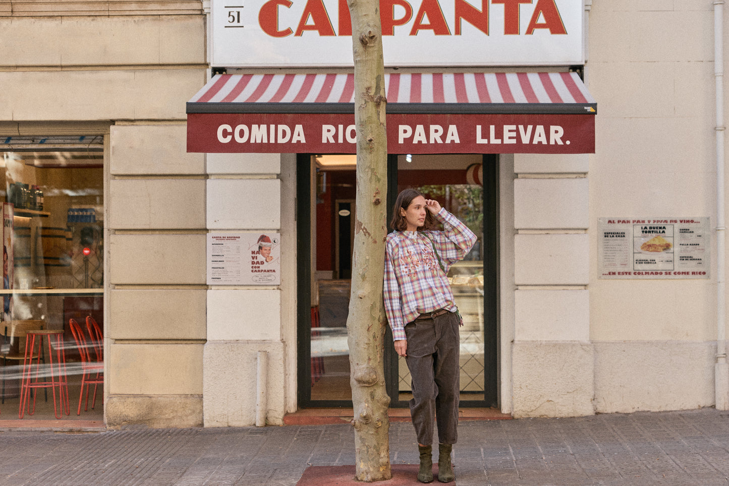 Pantalón globo pana chocolate