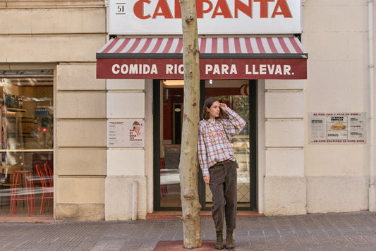 Pantalón globo pana chocolate