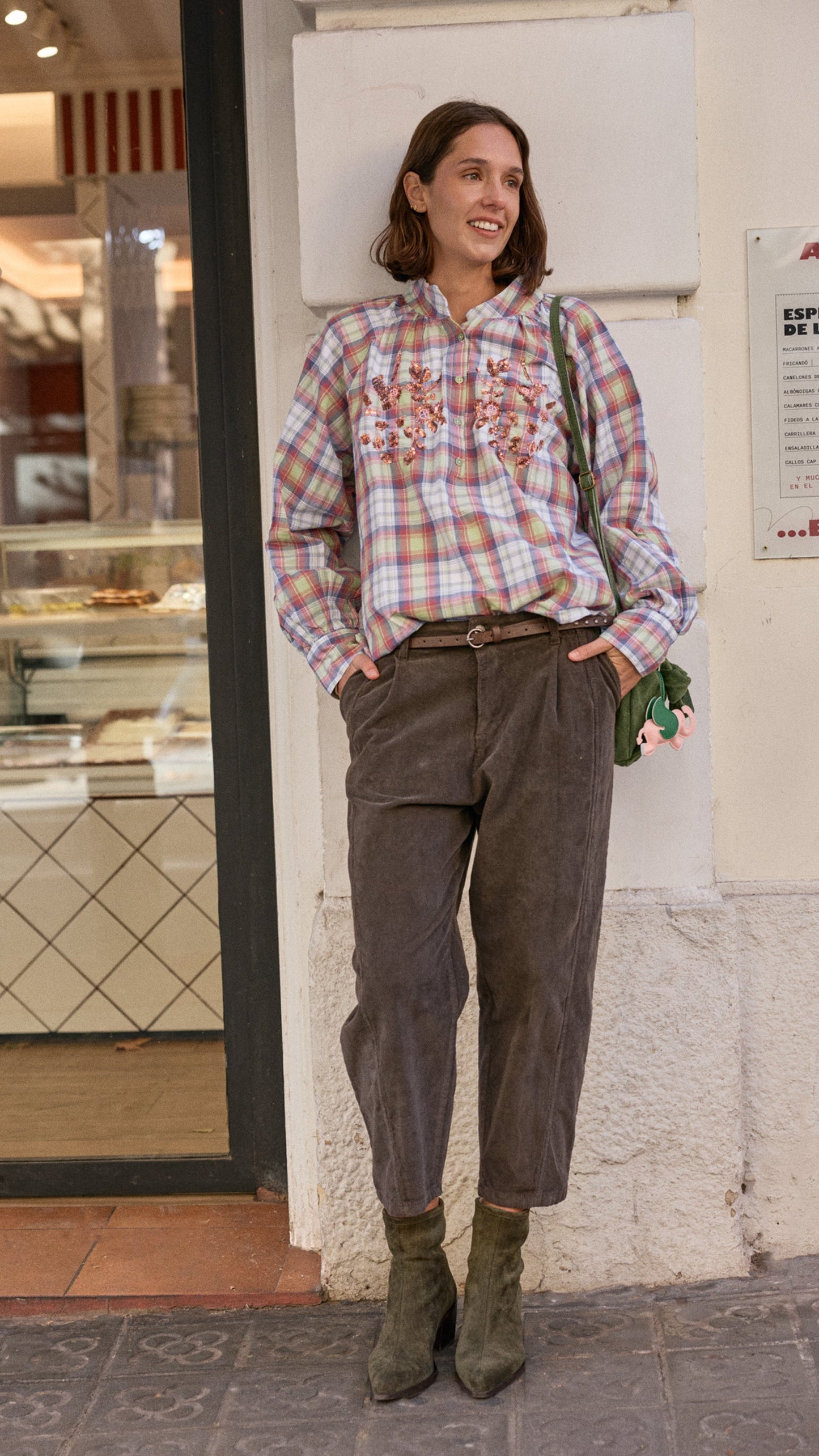 Pantalón globo pana chocolate